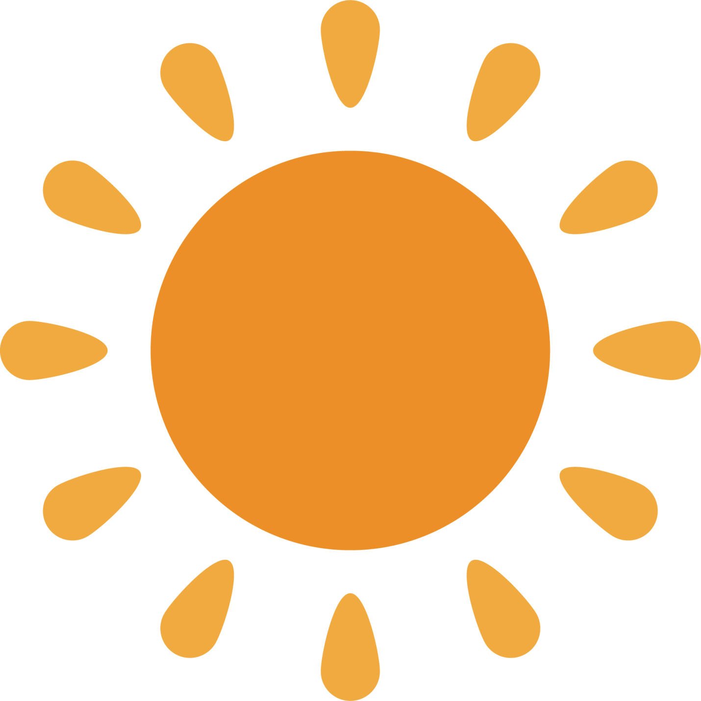 an orange sun on a white background