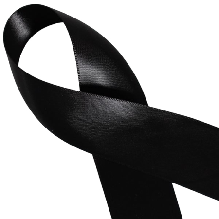 a black ribbon on a white background