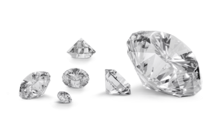 a group of diamonds on white background
