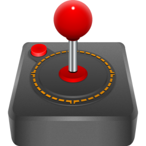 a red push button on a white background