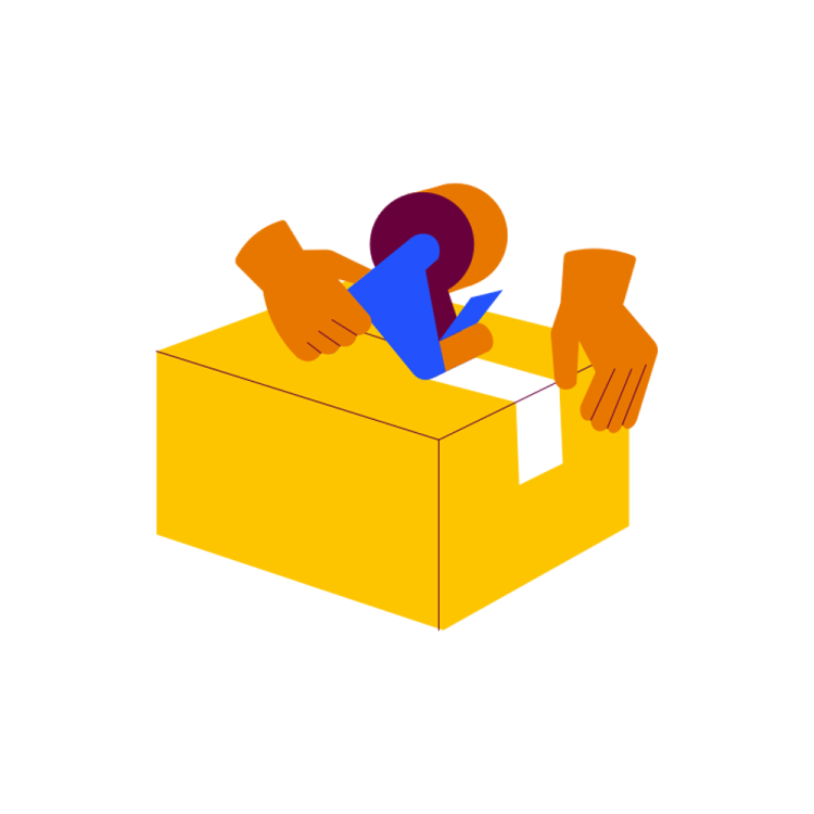 a person putting a piece of paper into a box