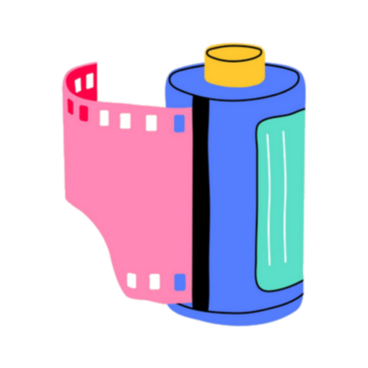 a pink and blue canister