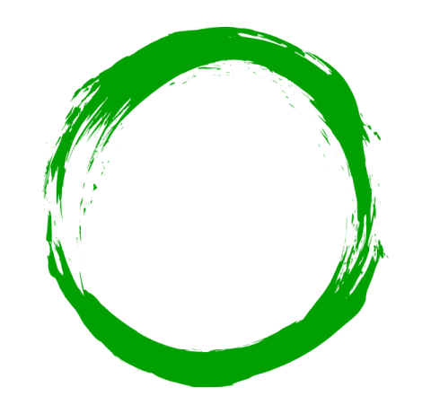 a green circle on a white background