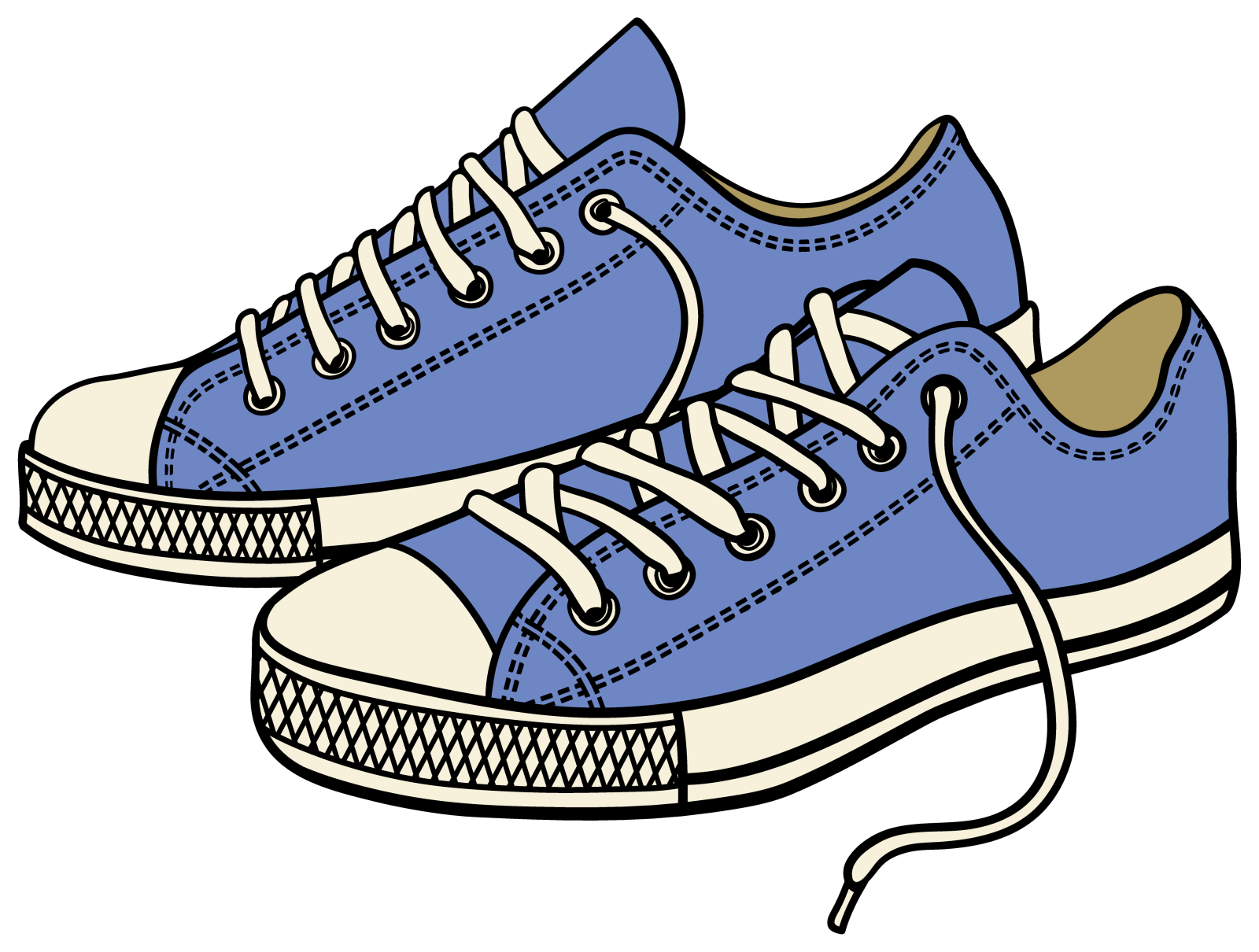a pair of blue sneakers