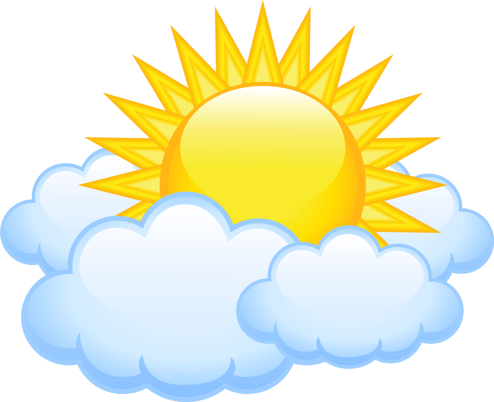 a sun and clouds clipart
