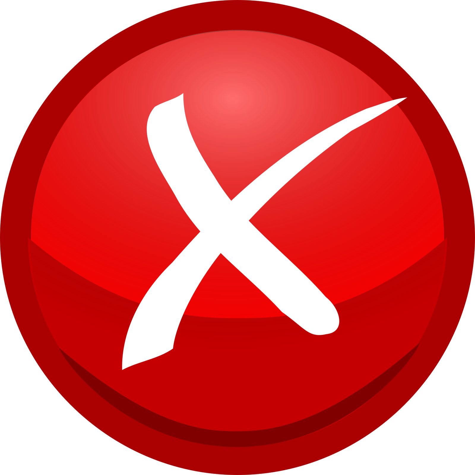 a red button with a white x on it