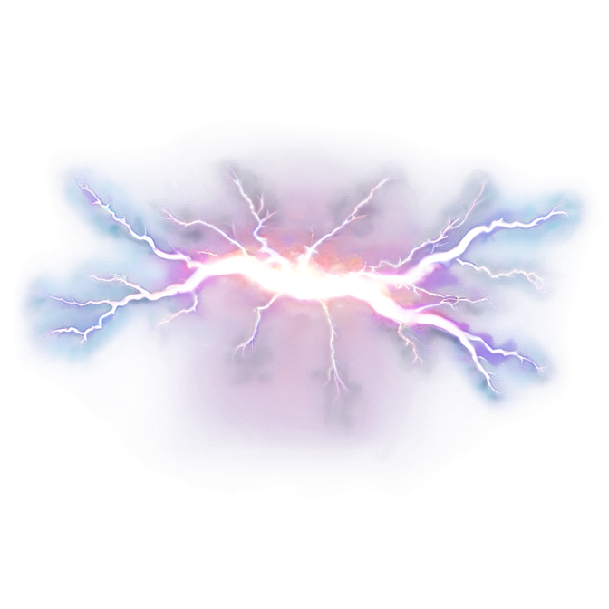 a lightning bolt on a white background