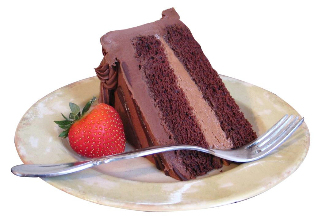 a piece of chocolate cake on a plate