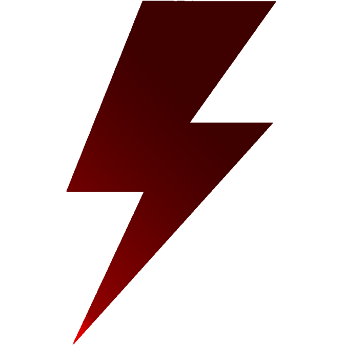 a red lightning bolt on white background