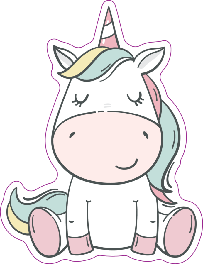 a unicorn sitting down with its eyes closed