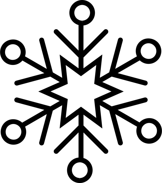 a black and white snowfl icon