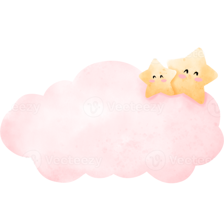 a pink cloud with a star on top