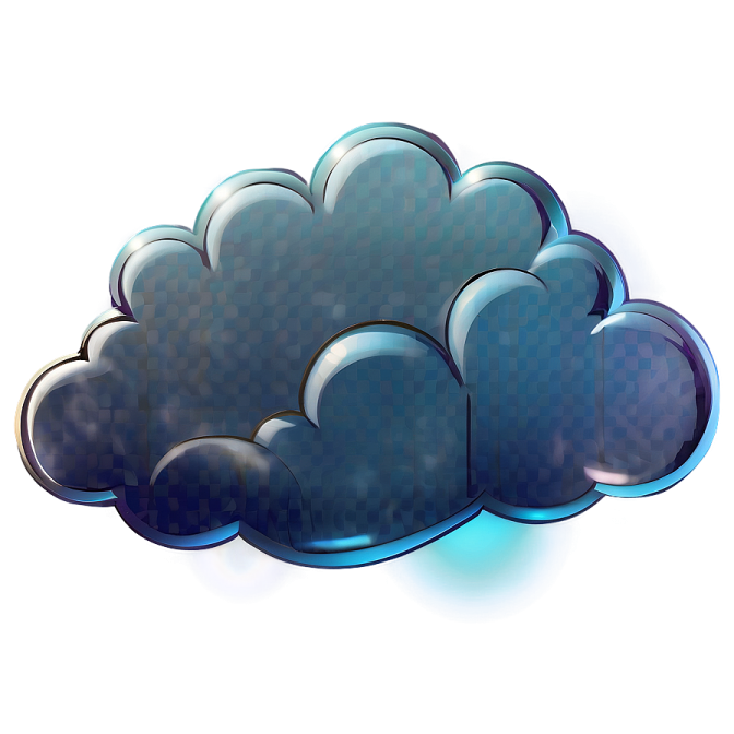 a blue cloud on a white background