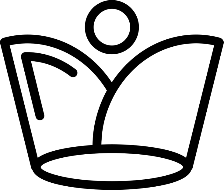 a black and white image of a crown