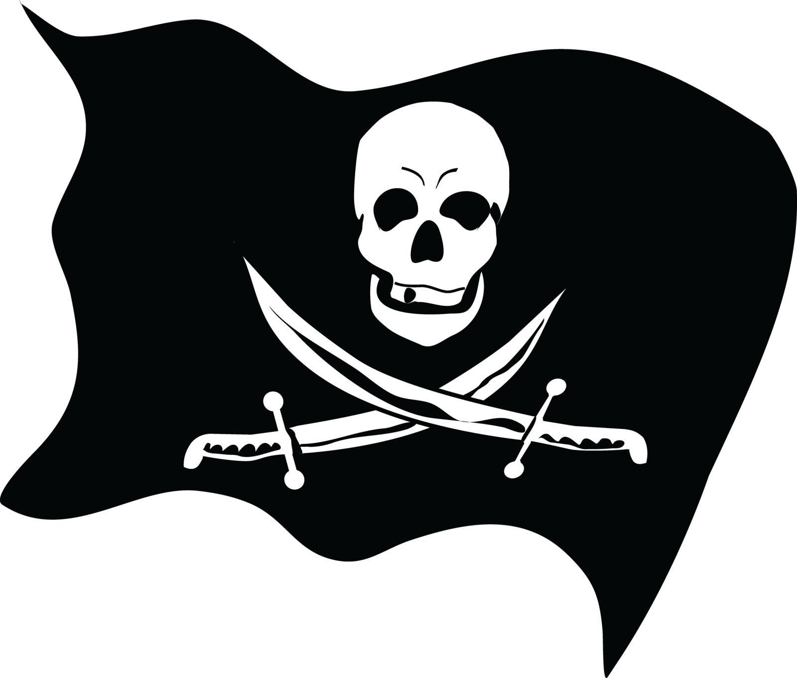 a pirate flag with a skull and crossed swords