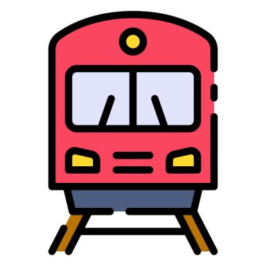 a red train on a white background