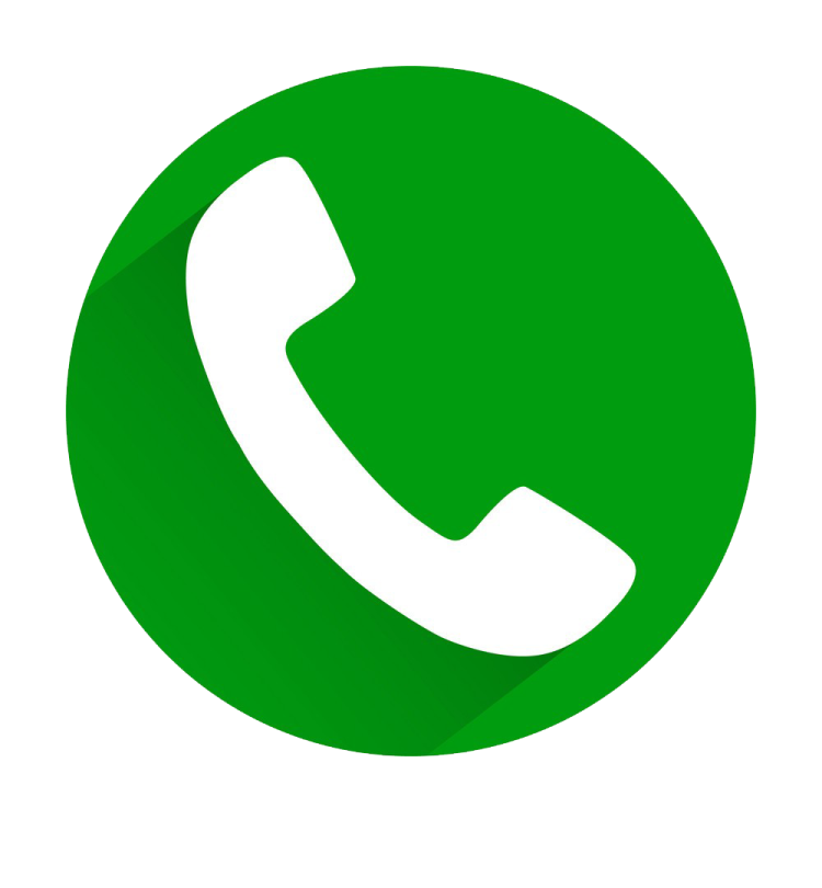 a green phone icon with a long shadow