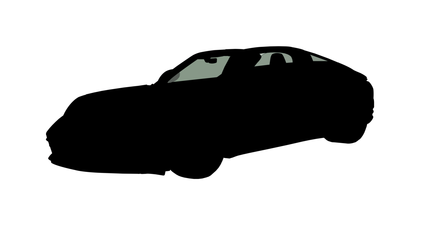 a car silhouetted on a white background