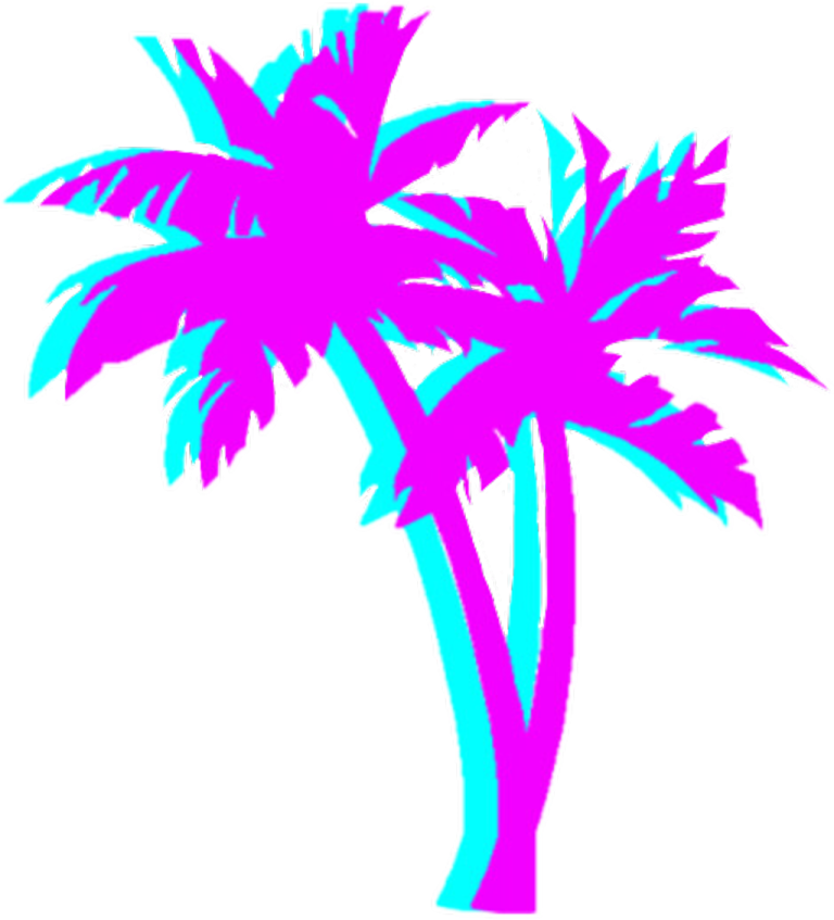 a pink palm tree on a white background