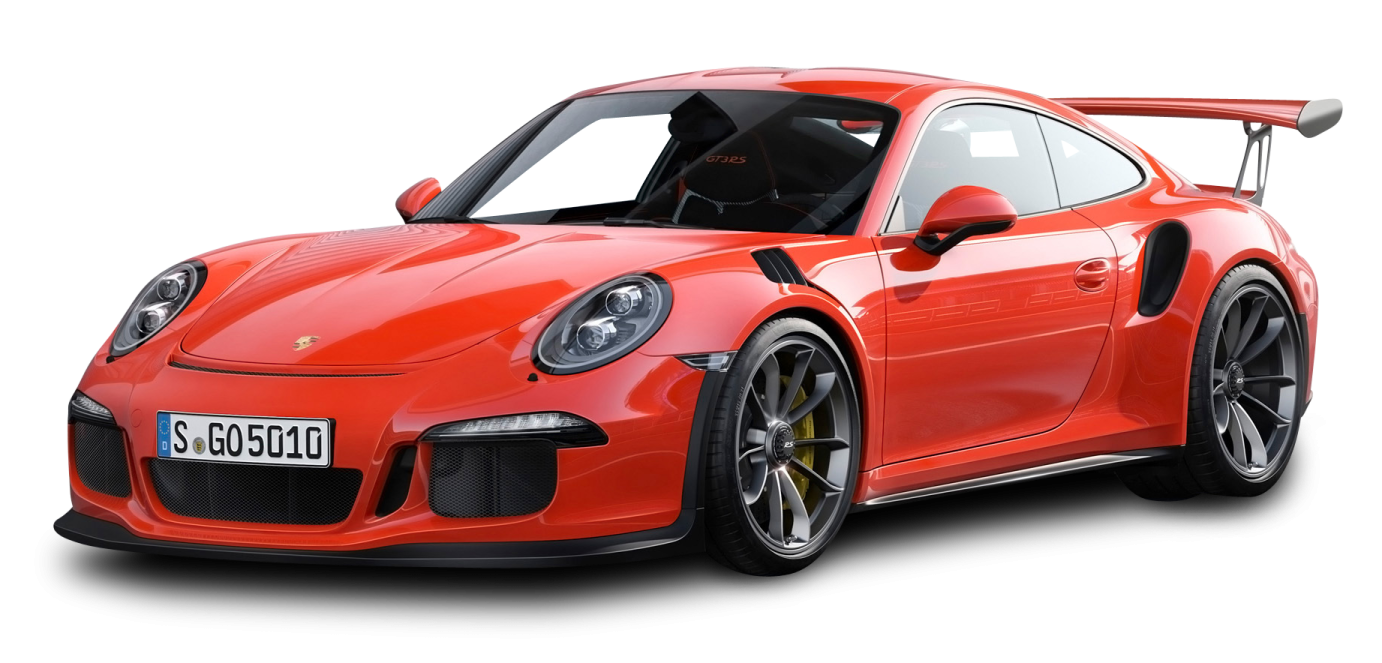 a red porsche car on a white background