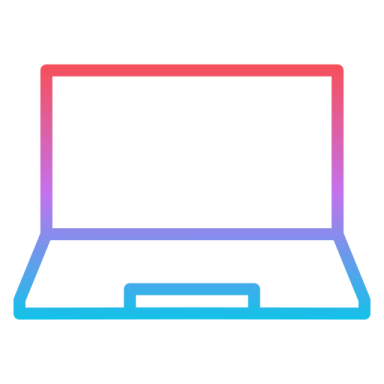 a laptop icon with a white background