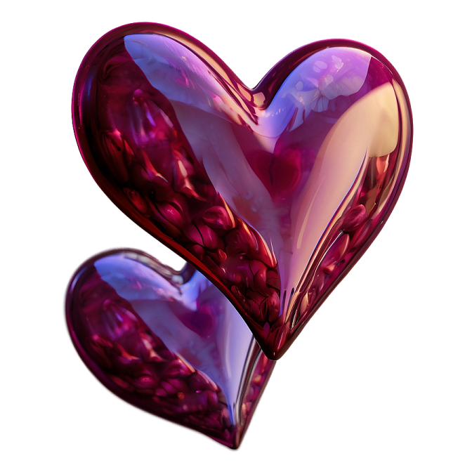 a purple heart shaped object