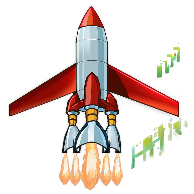 a rocket is flying through the air