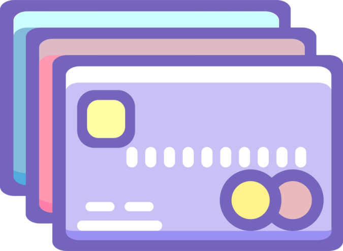 three credit cards
