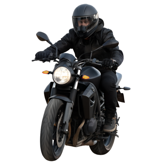 a man riding on the back of a motorcycle