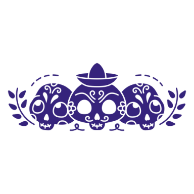 a blue and white silhouette of a crown