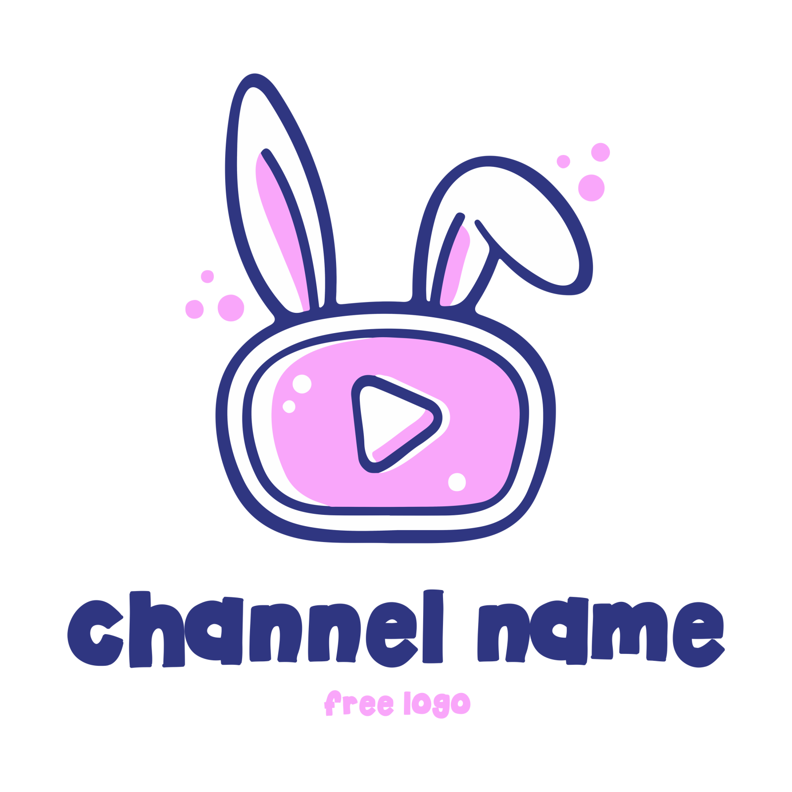 a pink bunny with the word channel on it