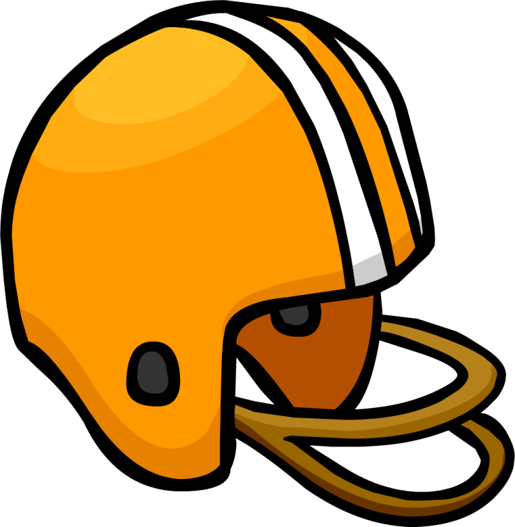 an orange football helmet