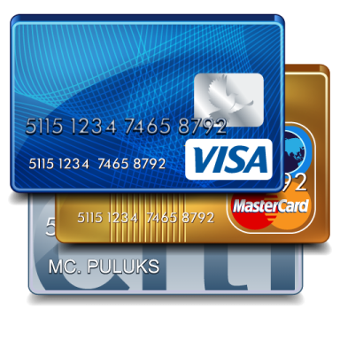 a credit card and a visa card