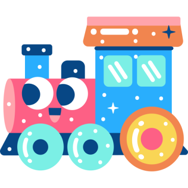 a toy train with colorful shapes on it