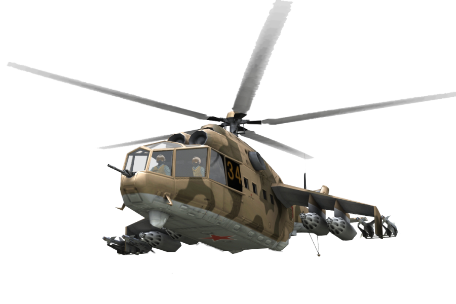 a military helicopter flying through the air