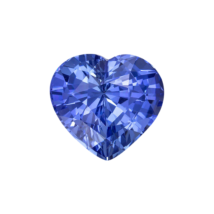 a heart shaped blue sapphire