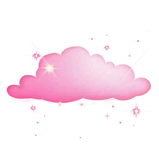 a pink cloud with stars on it