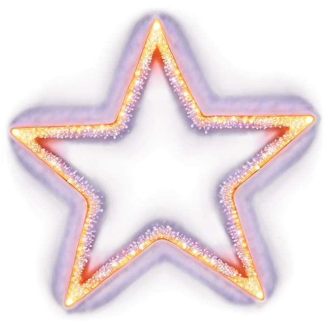 a purple and orange star shaped light up decoration