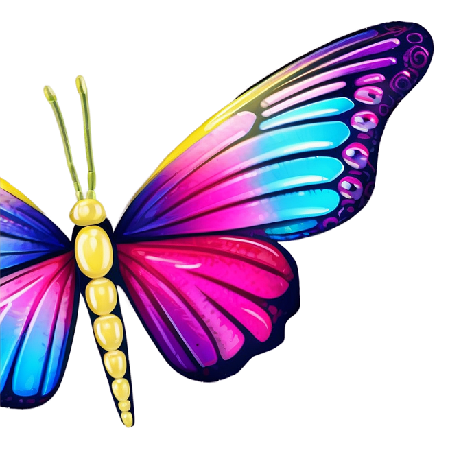 a colorful butterfly on a white background