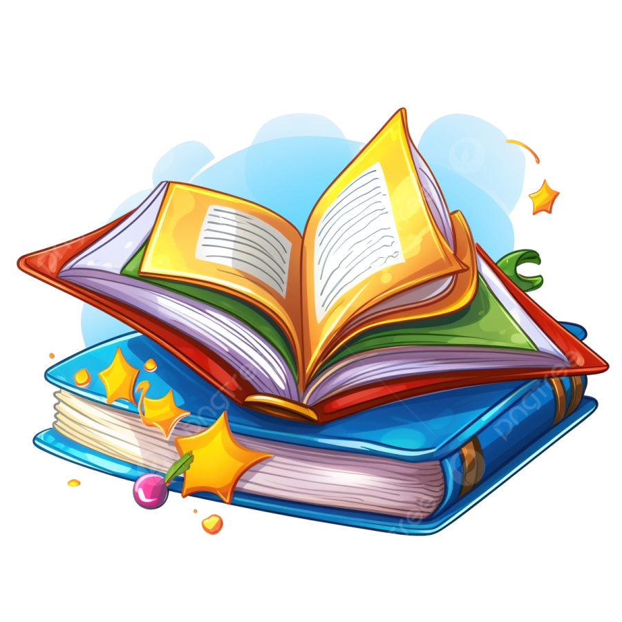 an open book with a star on top