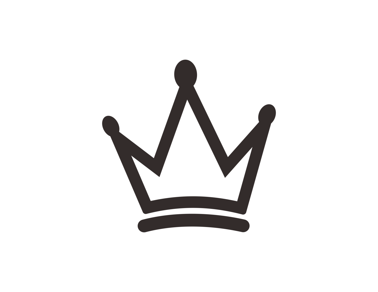 a black and white crown icon