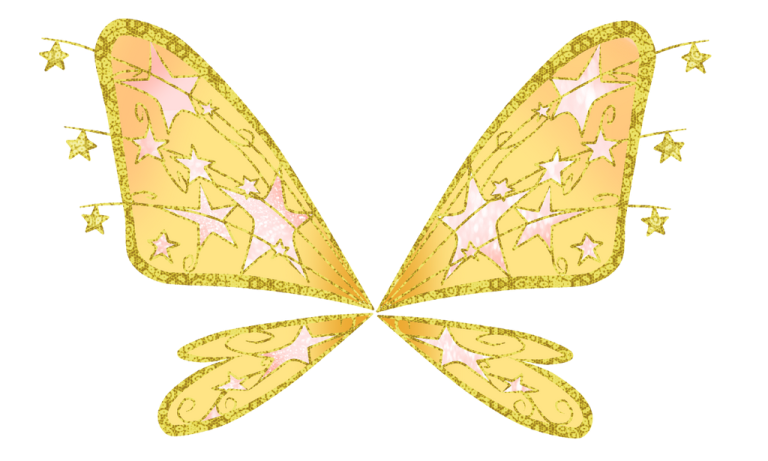 a yellow butterfly with stars on its wings
