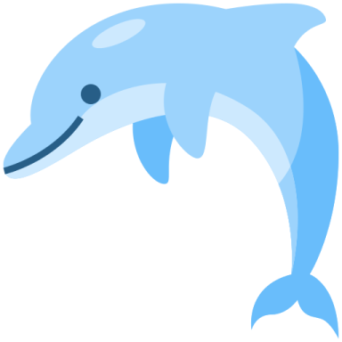 a dolphin with its mouth open