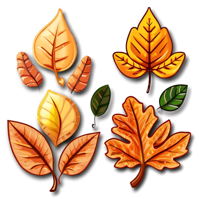 a set of autumn leaves