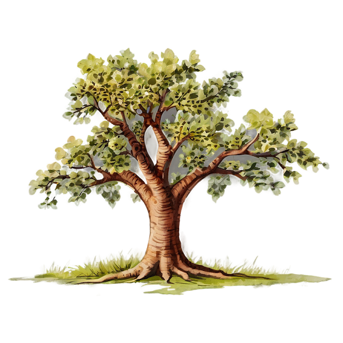 a watercolor painting of a tree