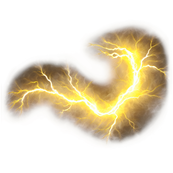 a yellow lightning bolt on a white background