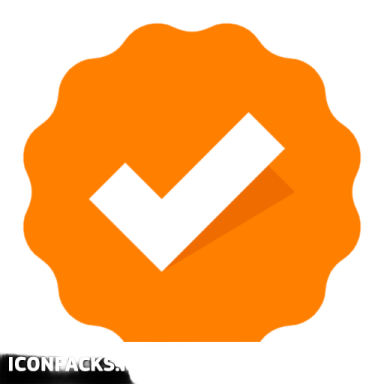 an orange circle with a check mark on it
