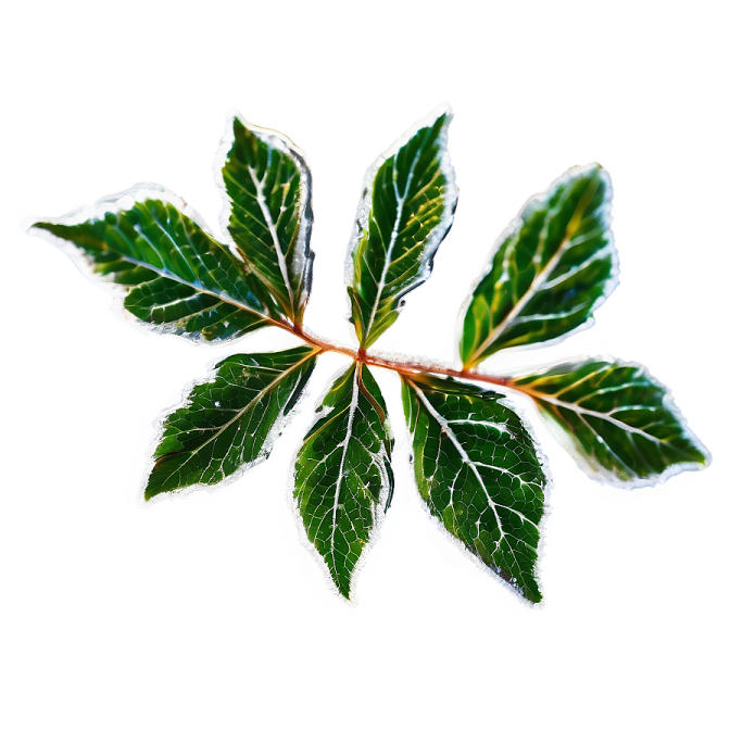 a green leaf on a white background