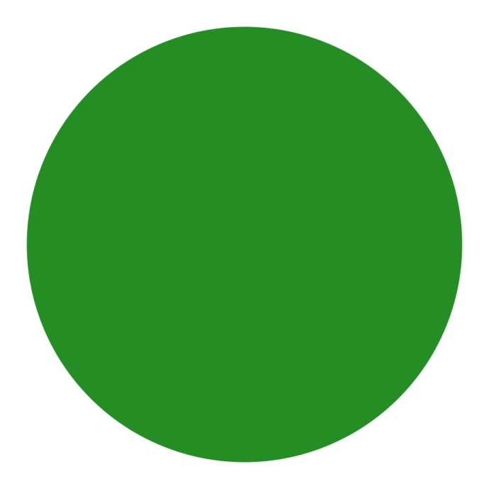 a green circle with a white background