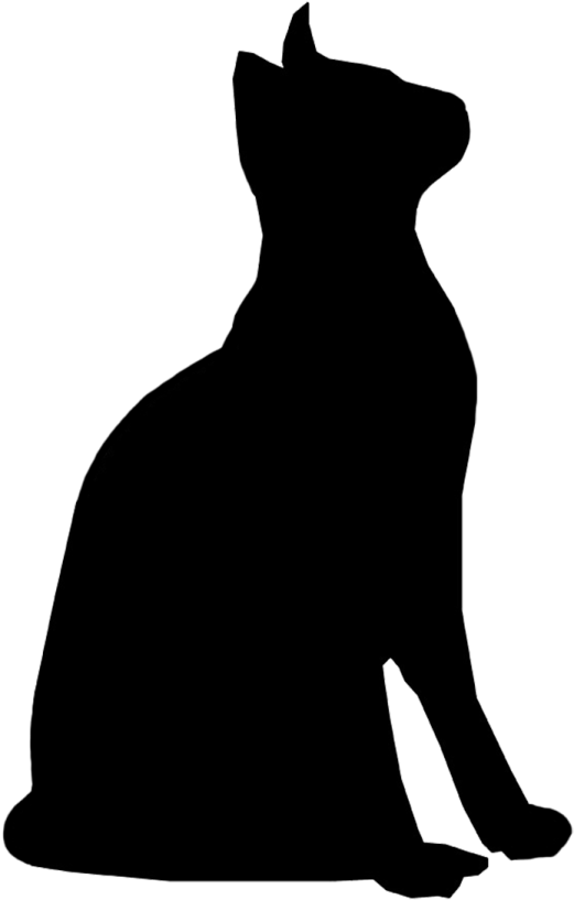a cat silhouetted on a white background